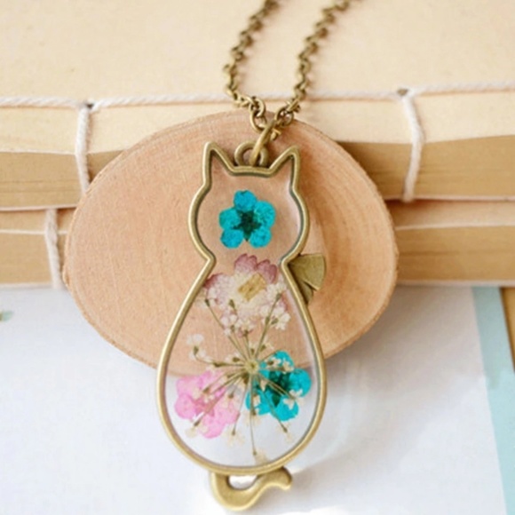๐โจ๐ป Floral Cat Necklace - Picture 3 of 4